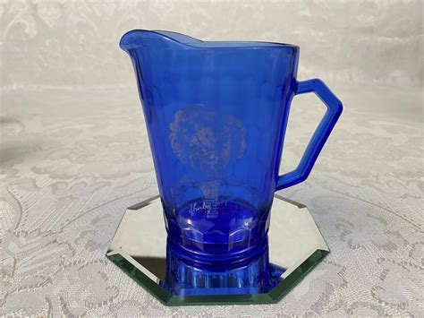 Vintage 1930 S Hazel Atlas Cobalt Blue Glass Shirley Etsy
