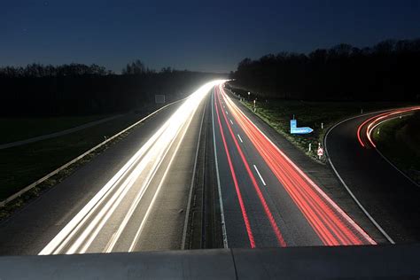 Road Time Lapse Photo Night Highway Night Photograph Long Exposure