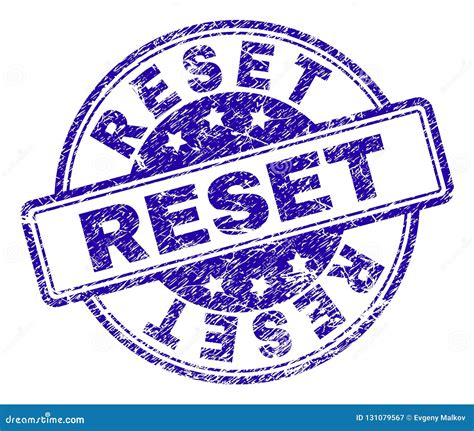 Scratched Textured Reset Stamp Seal Stock Vector Illustration Of