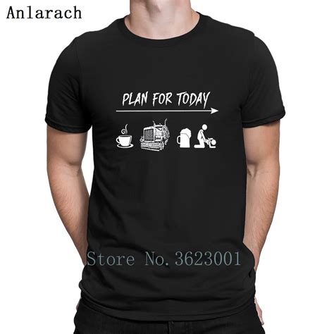 Plan For Today Coffee Truck Beer Sex T Shirt New Style Knitted Tee