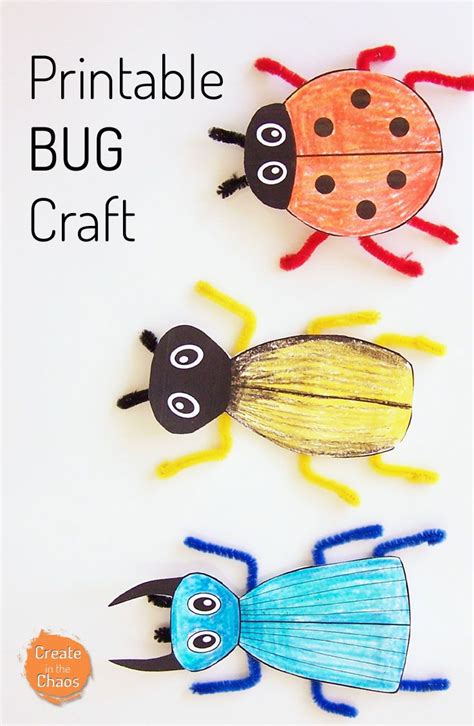 Printable Bug Craft Create In The Chaos Insect Crafts Bug Crafts