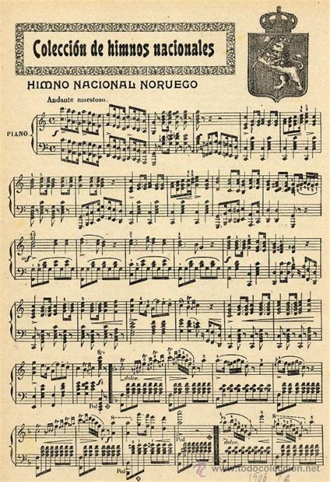 Himno Nacional Noruego 1906 Partitura Hoja Re Comprar Otras Revistas