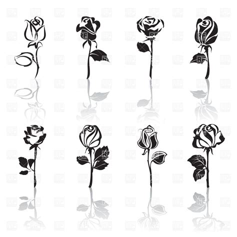 Black rose tattoo, flash tattoo #bestfriendtattoos #fingertattoos #rosetattoos #rosetattoos #rosetattoos. stylized-rose-silhouette-Download-Royalty-free-Vector-File ...