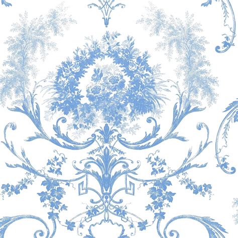 Dorma Toile Blue Wallpaper Toile Wallpaper Blue Floral Wallpaper