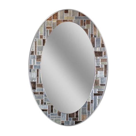 Plus, lighted makeup mirrors add an attractive element to any bathroom or vanity. Deco Mirror 31 in. L x 21 in. W Windsor Oval Tile Wall ...