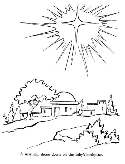 Religious Christmas Bible Coloring Pages Star Of Bethlehem Coloring