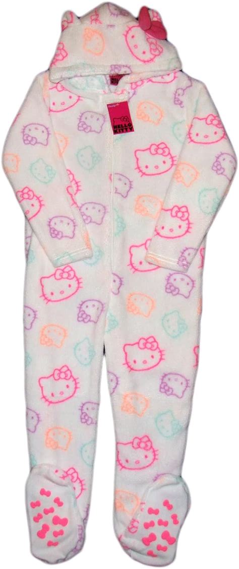Girls Hello Kitty Onesie Fleece Sleepsuit Costume Pyjamas Age 5 6 Years