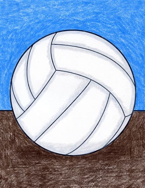 Easy How To Draw A Volleyball Tutorial And Coloring Page