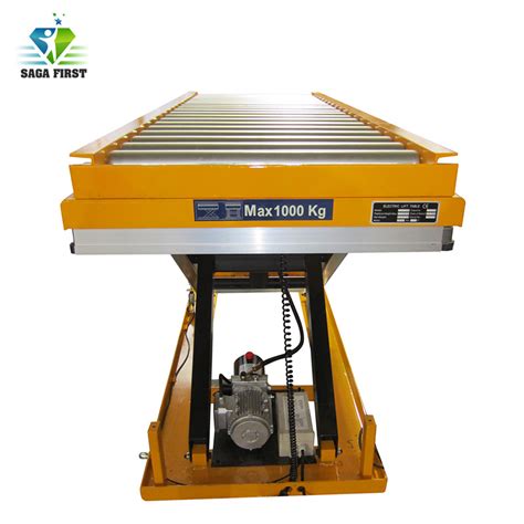 China Electric Hydraulic Scissor Lift Table With Roller Top China