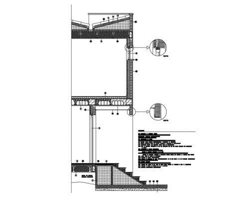 Two Story House Section Constructive Details With Stairs And Roof Dwg