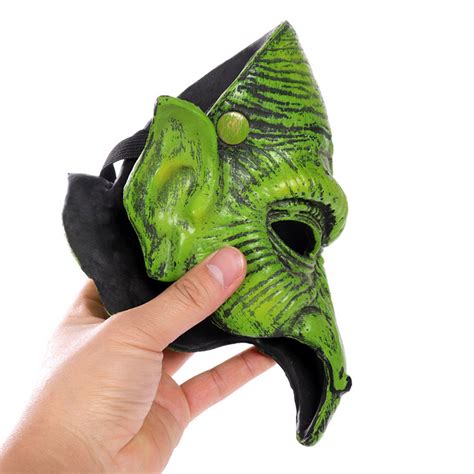 Green Witch Demon Mask Horror Halloween Half Mask Women Etsy