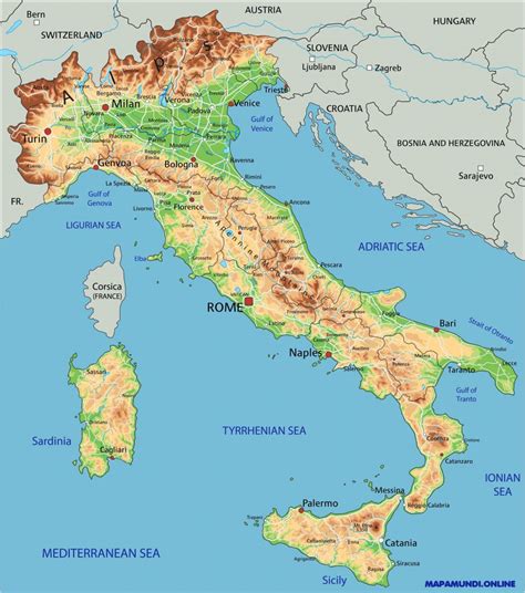 Mapa Geografico De Italia