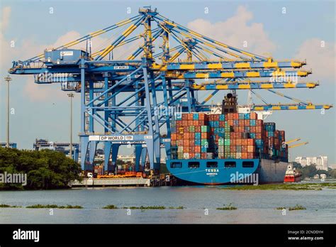 Ship And Cranes At Vallarpadam International Transshipment Container