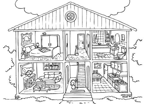 Doll House Coloring Pages - Coloring Home