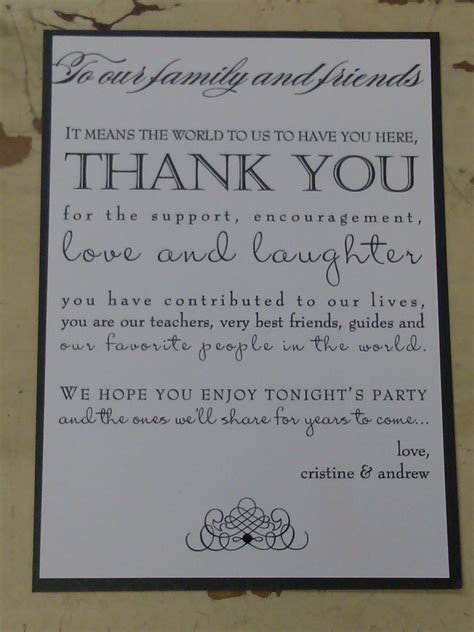 Wedding thank you card wording for group gift. Thank You Quotes For Dinner Party. QuotesGram