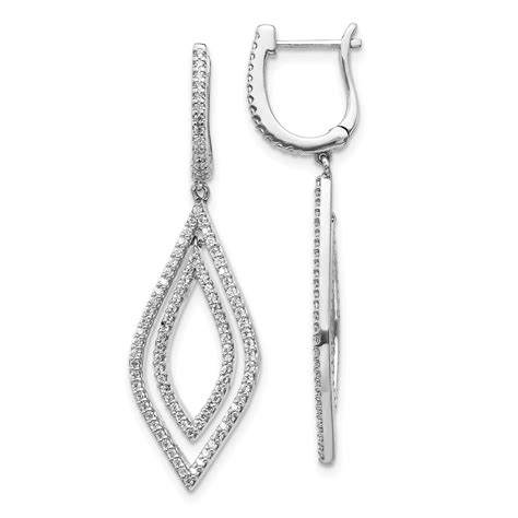 34 Ct Natural Diamond Teardrop Hinged Dangle Earrings In 14k White Gold Certain To D Gold