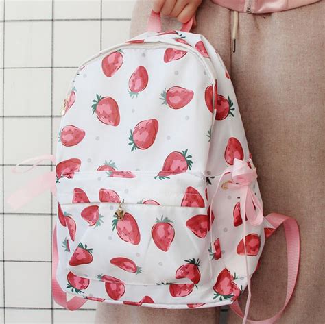 Harajuku Strawberry Waterproof Backpack On Storenvy