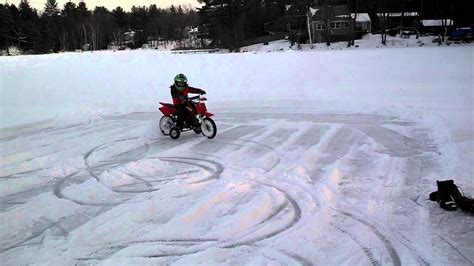 The snowrider dirt bike snow kit is priced starting at $4,900 and enables riders to enjoy a lightweight riding experience that's far more efficient than traditional snowmobiles. 3 yr old on xr50 dirt bike snow drifting & donuts - YouTube