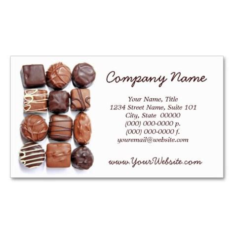 Assorted Chocolates Business Cards With Images