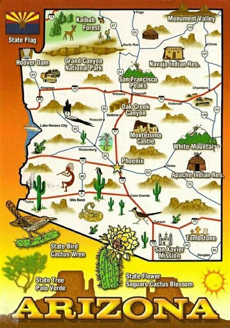 Arizona Arizona Map Arizona Vacation Visit Arizona