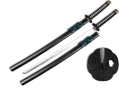 39 Foam Samurai Sword Blackwhite Handle W Wood Scabbard