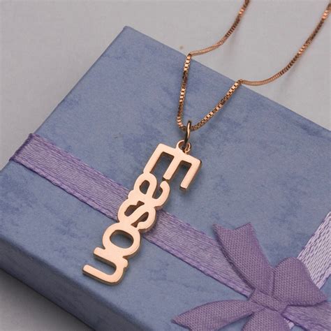 Rose Gold Name Necklace Personalized Name Chain Font Necklace Etsy