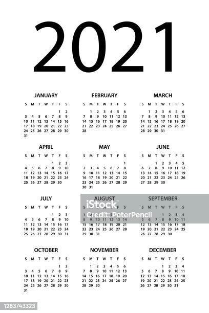 Ilustración De Calendario 2021 Ilustración De Diseño Symple La Semana Comienza El Domingo