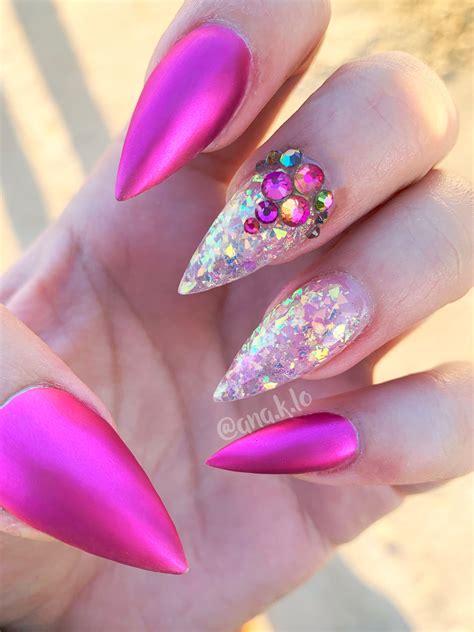 Hot Pink Stiletto Nail Designs Daily Nail Art And Design