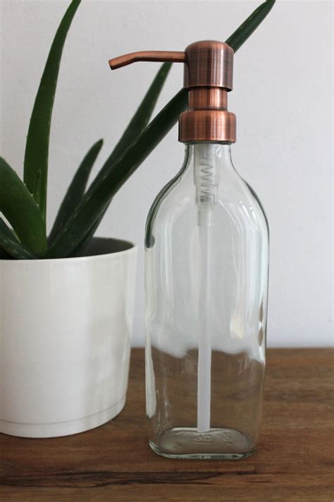 Kntiwiwo farmhouse soap dispenser pump replacement black soap dispenser tops set of 4 hand soap pump replacement fit standard2/8/12/16/ 32 oz boston round bottles. Clear Glass Soap Dispensers | Clear Glass Pump Bottles ...