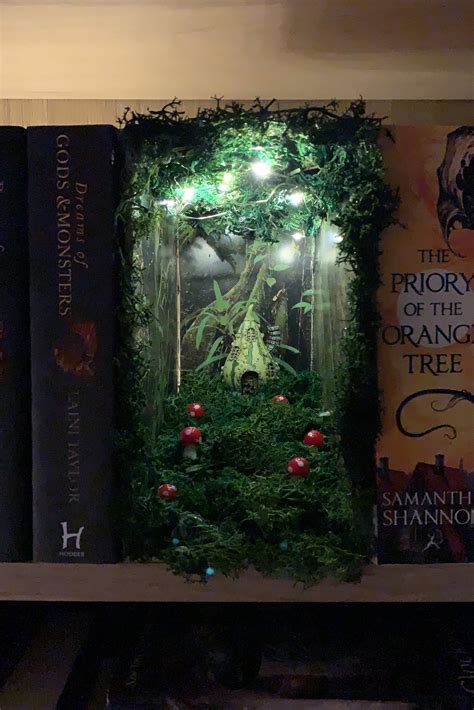 Magical Forest Book Nook Bookshelf Insert Etsy