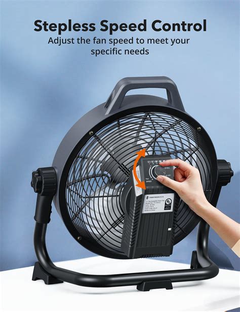 12” Rechargeable Floor Fan 17850mah Battery Outdoor Portable Fan Taotronics
