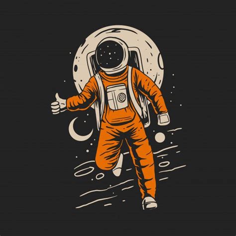 Astronaut On Space With Planet Background Illustration Astronaut