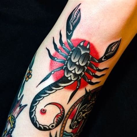 See more ideas about scorpio tattoo, tattoos, scorpion tattoo. Scorpion Traditional | Zodiac tattoos, Scorpio tattoo ...