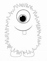 Monster Coloring Cute Monsters Fluffy Drawing Lovely Getdrawings sketch template