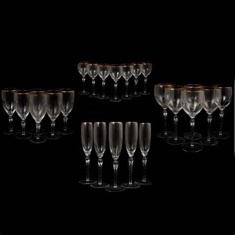 Sold At Auction 24 Pc Lenox Monroe Crystal Glasses