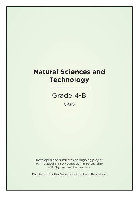Natural Sciences And Technology Grade 4 B Thunderbolt Kids