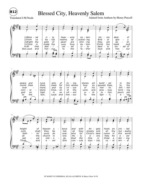Blessed City Heavenly Salem Sheet Music For Piano Solo