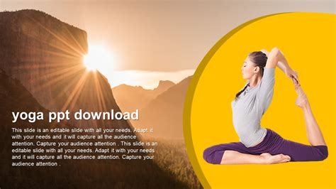 eye catching yoga ppt download slide template designs
