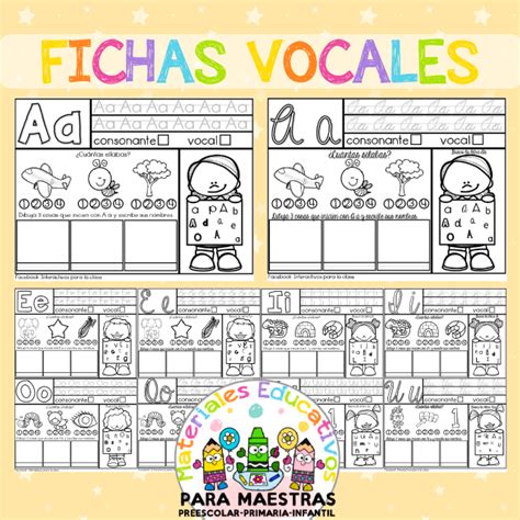 Fichas De Vocales Mayúsculas Minúsculas Y Ligada Materiales