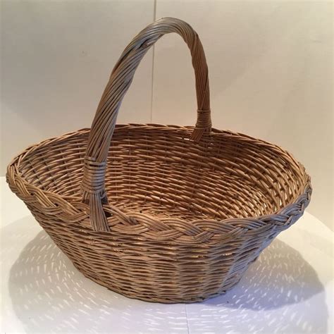Vintage Wicker Shopping Basket Really Nice Quality Item In Beautiful