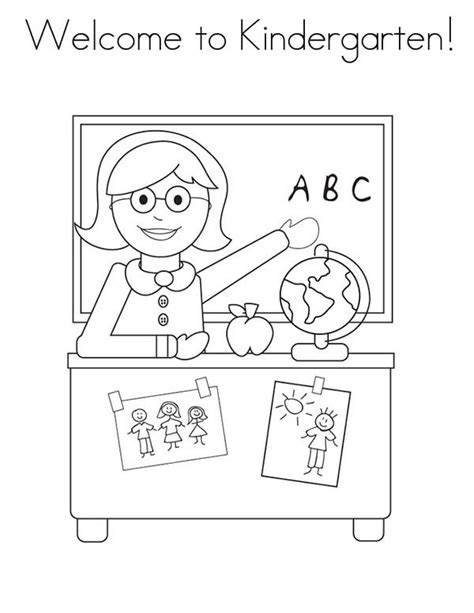 Welcome To Kindergarten On First Day Of School Coloring Page Download