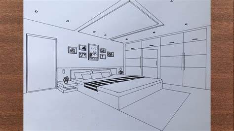 How To Draw A Bedroom In 2 Point Perspective Youtube