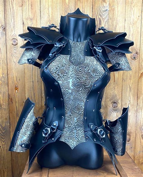 Decorated Leather Armor For Female Warrior Perfect For Role Etsy