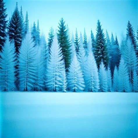Dark Snow Covered Pine Forest Large Clearing In The Openart