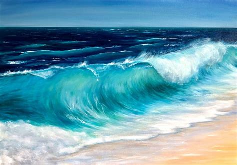 Ocean Beach Wave Painting Wave Painting Beach Waves Painting Devon