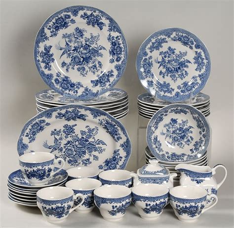 Asiatic Pheasant Blue By Johnson Brothers 44 Piece Set Blue