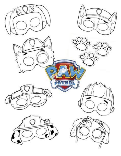 Paw Patrol color and wear masks by GeekByTheBeach on Etsy