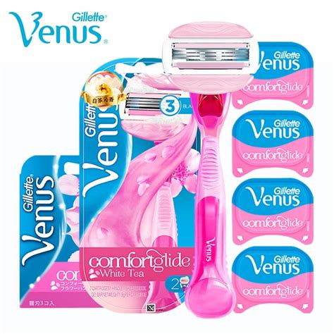 Gillette Venus Breeze Shaving Razors Authentic Pink White Tea Razor Blades Women Shavor Blades