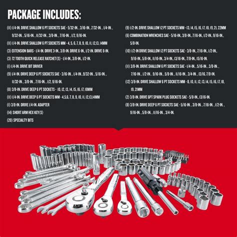 Craftsman 159 Piece Standard Sae And Metric Combination Polished Chr