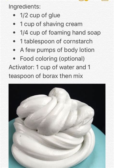 How To Make Fluffy Slime With Borax Glue And Shaving Cream